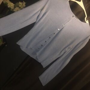 Ann Taylor 100% Silk Size small Button up top Blue